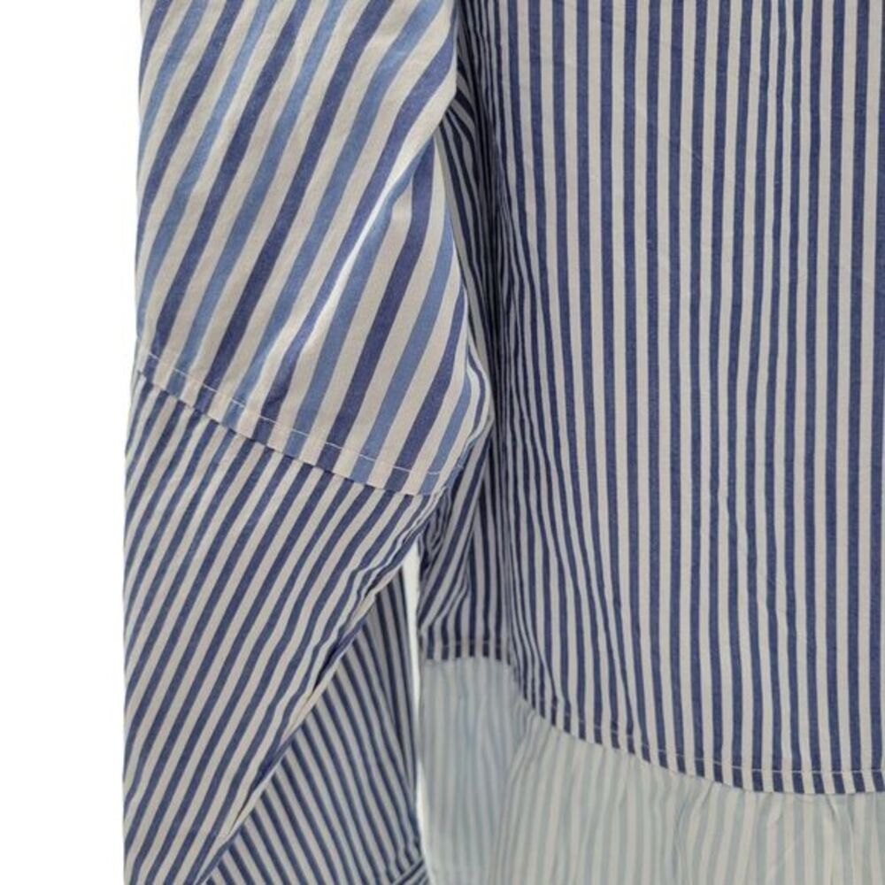 NWT Free Assembly Color Block Striped Sections Vneck Peplum Top Long Sleeve Sz L - Picture 5 of 12